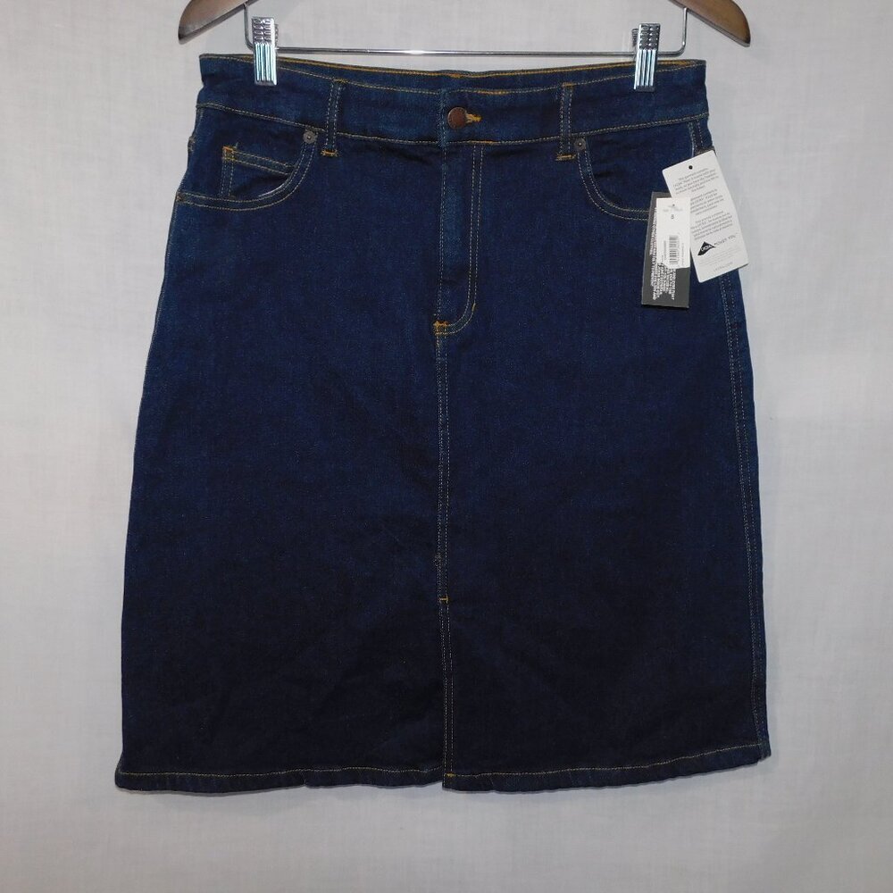 Joe Fresh Dark Wash Classic Denim Jean A Line Skirt NEW Womens 8